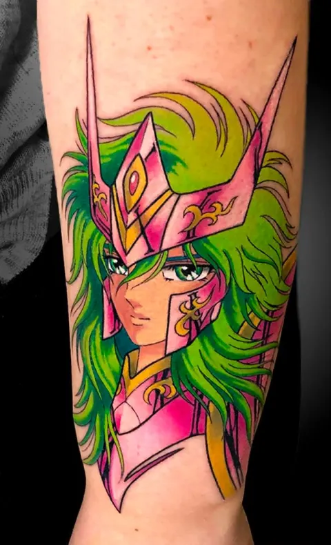 Tatuaggio anime a colori Andromeda Cavalieri dello Zodiaco Lugano