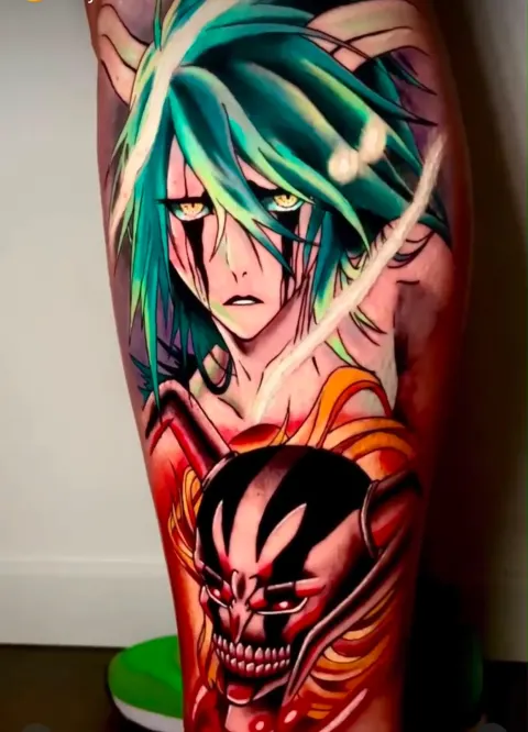 Tatuaggio anime a colori Grimmjow Bleach Lugano