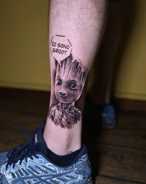 Tatuaggio Groot Guardiani della Galassia Lugano